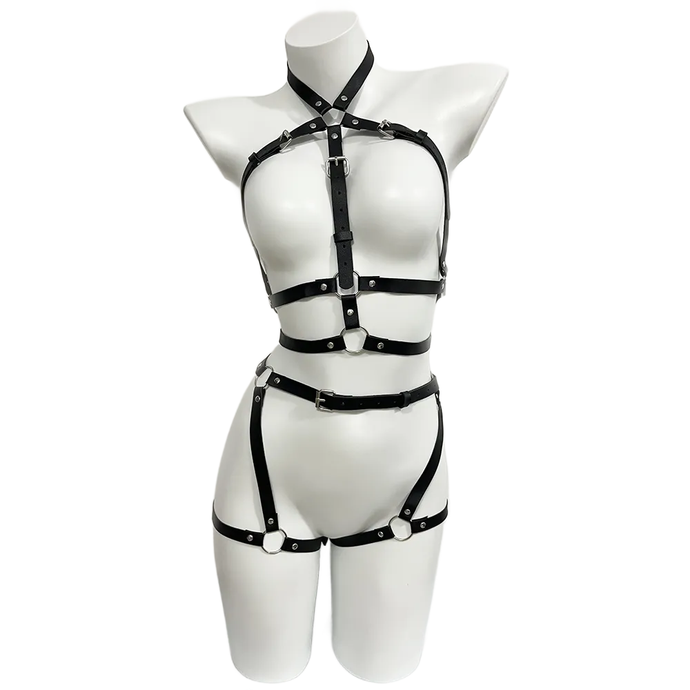 Leather Work Harness - Harness für Frauen Pu Leder Bein