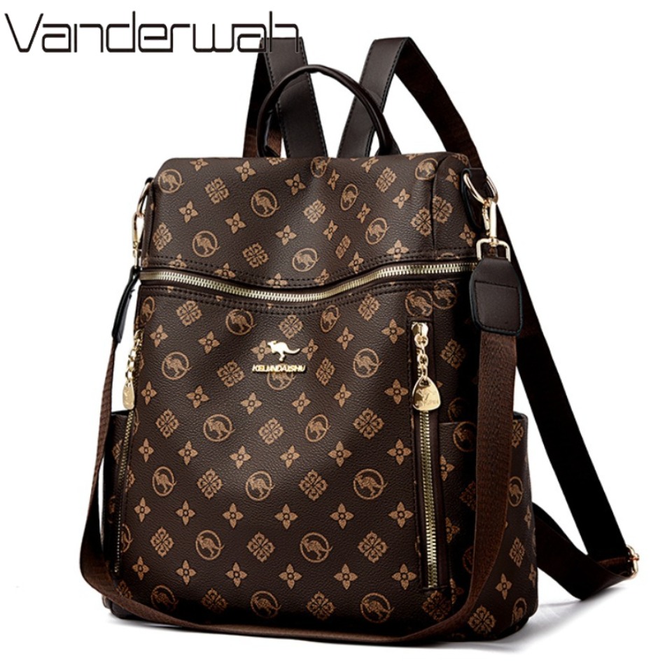Leatherwork Letters - Echte Marke frauen Weiche Leder Rucksack