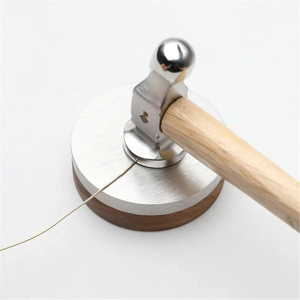 Leatherwork Mallet - Edelstahl-Rundkopfhammer, Mini-Handwerkzeug aus Holz, professionelles Handwerkzeug,