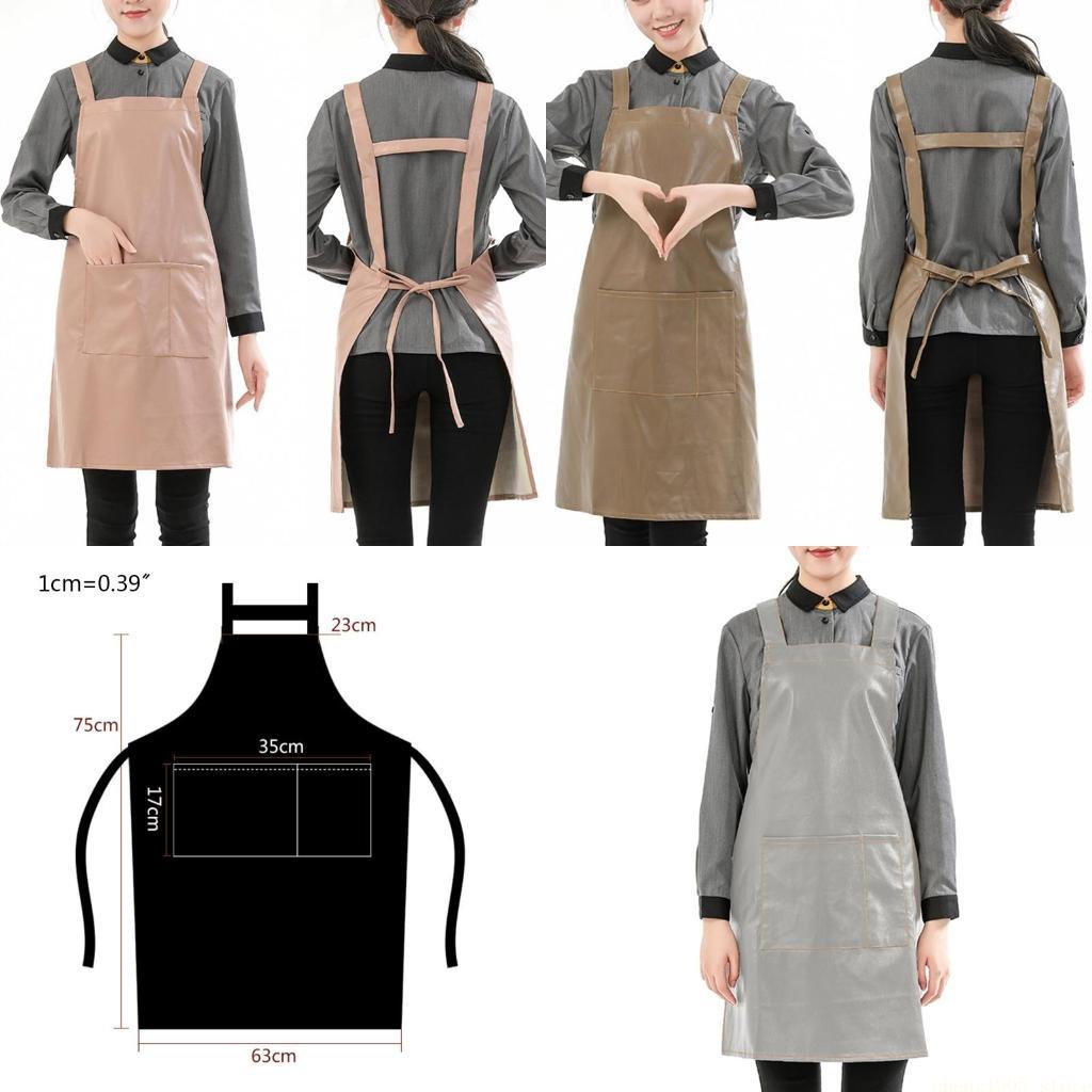Leatherwork Apron - QX2E Wasserdichte Arbeitsschürze aus Kunstleder mit