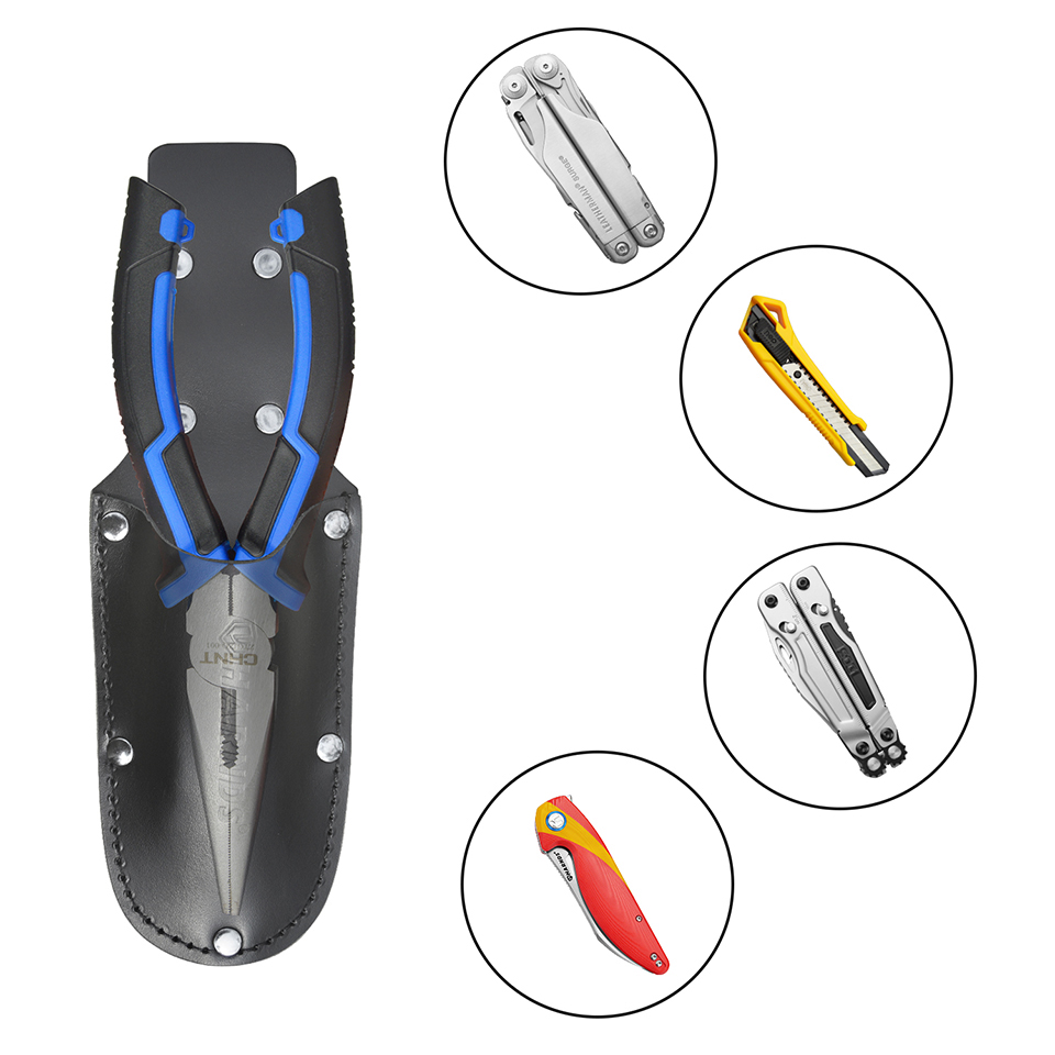 Leatherwork Knife Sheath - Harnds AK4013 Leder-Zangenhalter-Tasche Messerscheide Multitool-Holster Arbeitsorganizer
