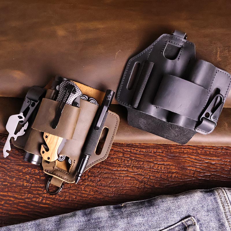 Leatherwork Knife Sheath - Taktische Gürteltasche aus echtem Leder, Gürteltasche