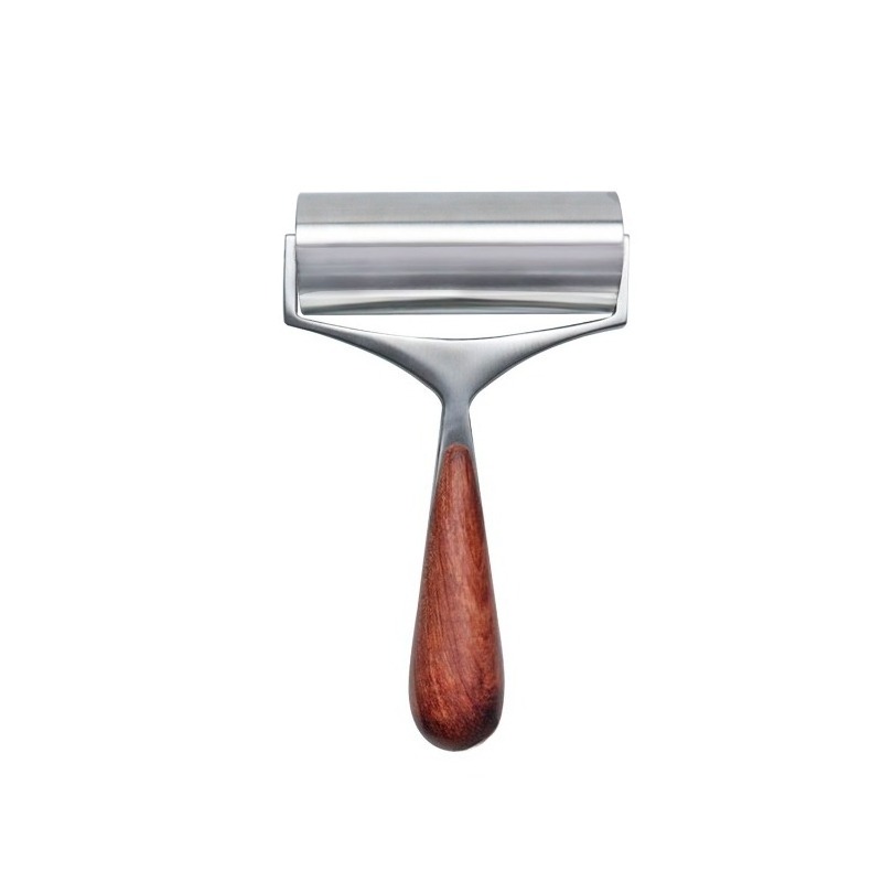 Leatherwork Hand Press - Handgeführter Leder-Rillenroller, Großes Pressrad mit Holzgriff