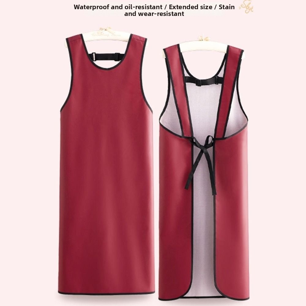 Leatherwork Apron - Ärmellose wasserdichte Damen-Lederschürze, verlängerte ölbeständige Damen-Arbeitsschürze